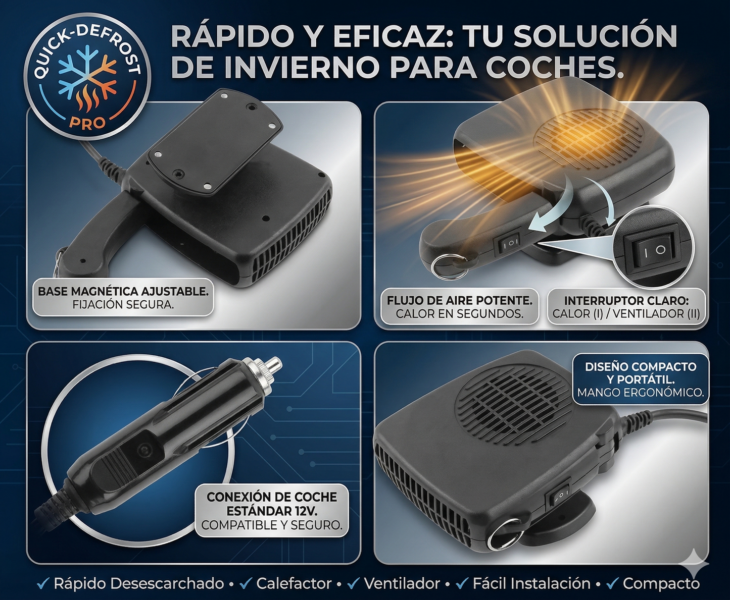 ¡Empieza tranquilo tu mañana, calefactor portatil para auto!