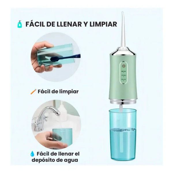 ¡Lleva la limpieza dental al siguente nivel Irrigador Portátil HidroDent!
