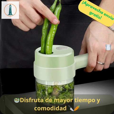 ¡Disfruta de más tiempo con cortador de verduras 4 en 1!