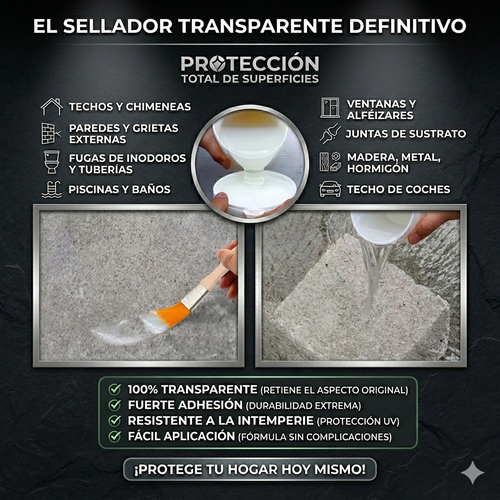 Sellador Adhesivo Impermeable (300 ML) ¡Disfruta tu hogar sin filtraciones!