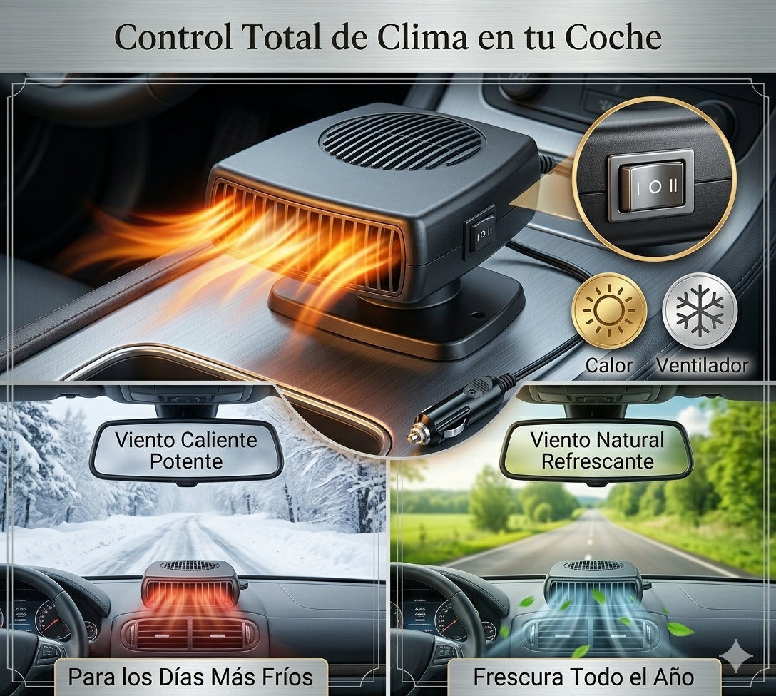 ¡Empieza tranquilo tu mañana, calefactor portatil para auto!