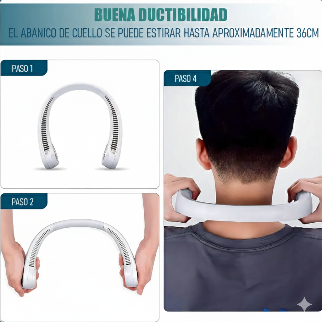¡Combate el calor con estilo Ventilador De Cuello Portatil!