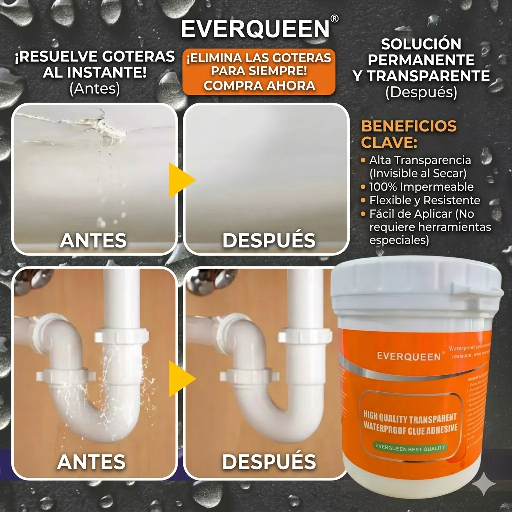 Sellador Adhesivo Impermeable (300 ML) ¡Disfruta tu hogar sin filtraciones!