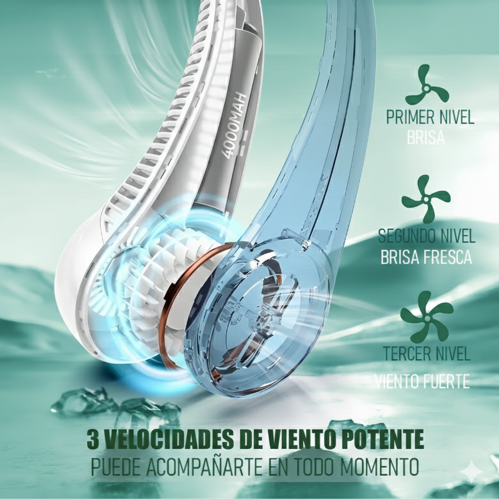 ¡Combate el calor con estilo Ventilador De Cuello Portatil!
