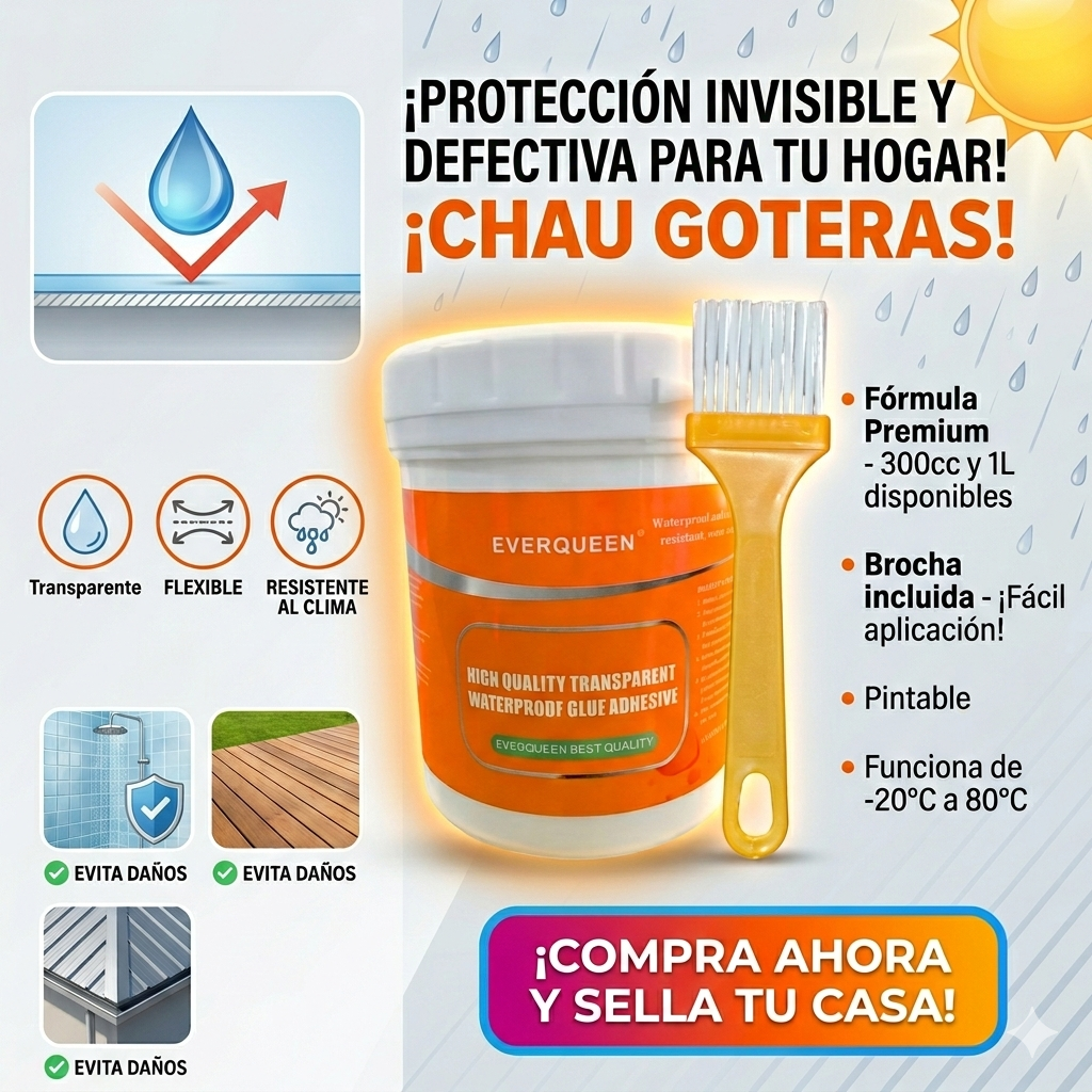 Sellador Adhesivo Impermeable (300 ML) ¡Disfruta tu hogar sin filtraciones!