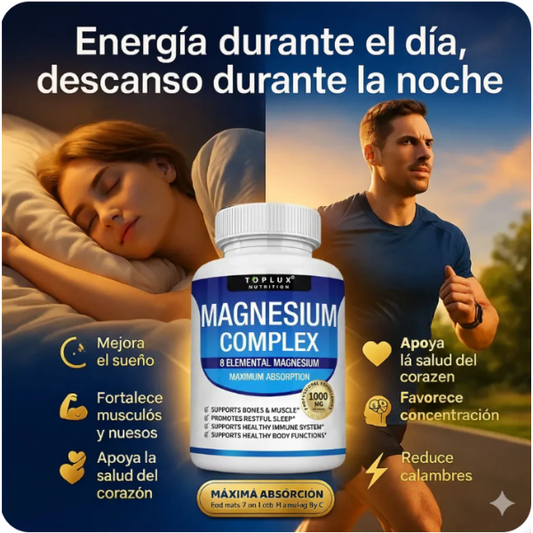 MAGNESIO COMPLEX 8 ELEMENTAL 1000 mg, ¡disfruta mejor de tus sueños!